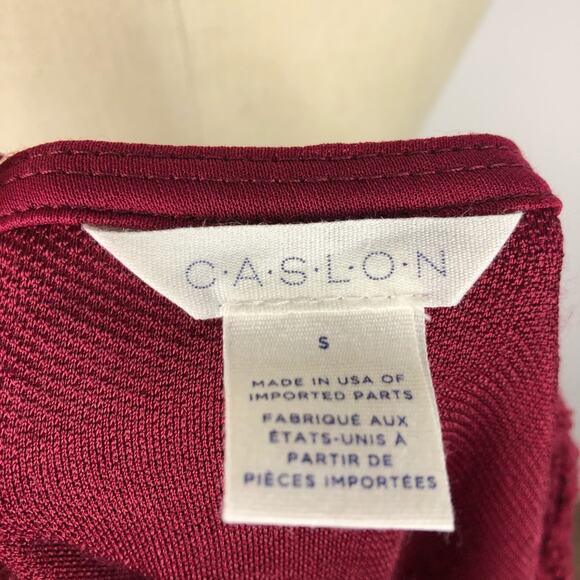 CASLON Red Faux Shearling Teddy Sweater S NWT Small Textured Warmth Cozy - Picture 4 of 8